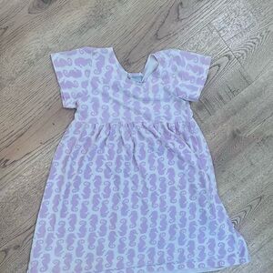 Flap Happy Kids Dress - Purple Seahorse Print
